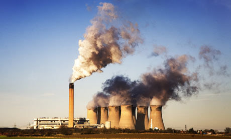 大气中的二氧化碳含量创下新高，主要原因是人为的排放，如发电厂等